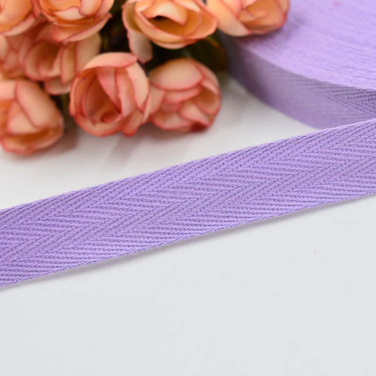 45M Meetee 2cm Herringbone Pattern Cotton Webbing Tape High Tenacity Bag Lable Ribbons Sewing Tapes Bias Binding DIY Accessories: LightPurple