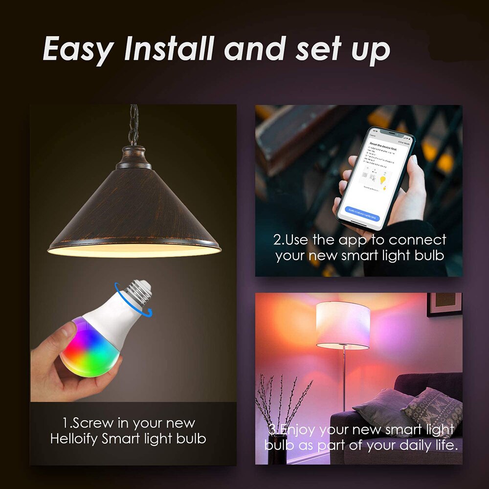 15W Lampadine LED Magic RGB Smart Light Bulb Wifi or IR Remote Control Lamp Dimmable Night Light Alexa Google Assistant Tuya APP