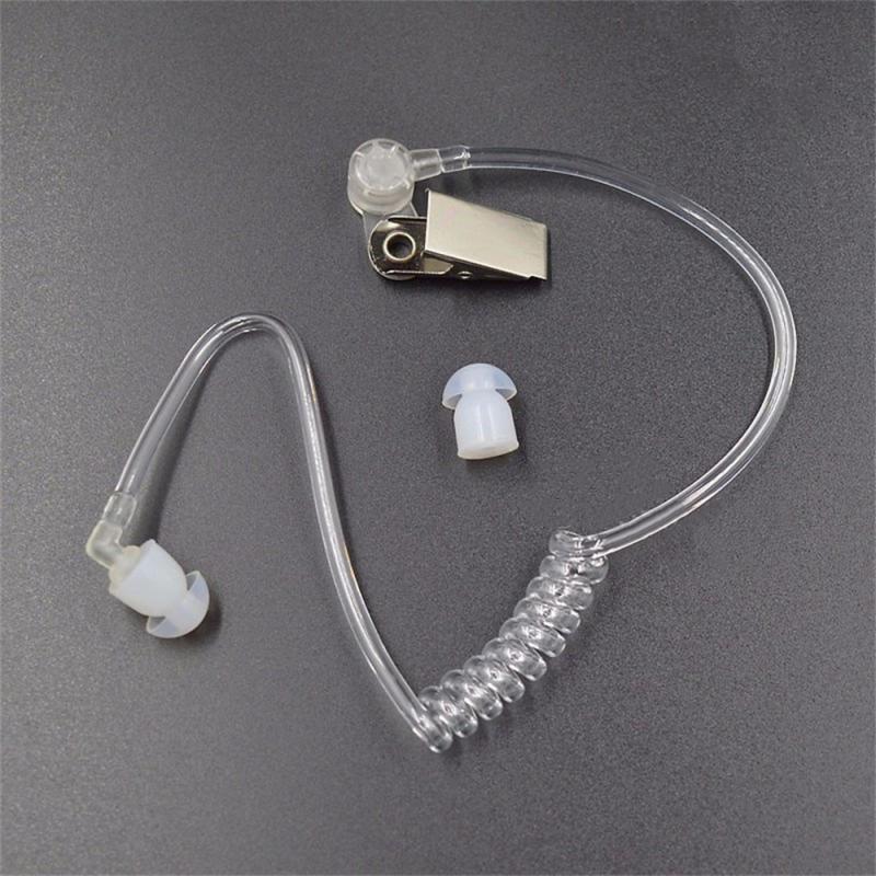 Ersatz Transparente Spule Akustische Luftschlauch Ohrstöpsel Mit Metall Clip Für Zwei-Wege Radio Walkie Talkie Ohrhörer Headset