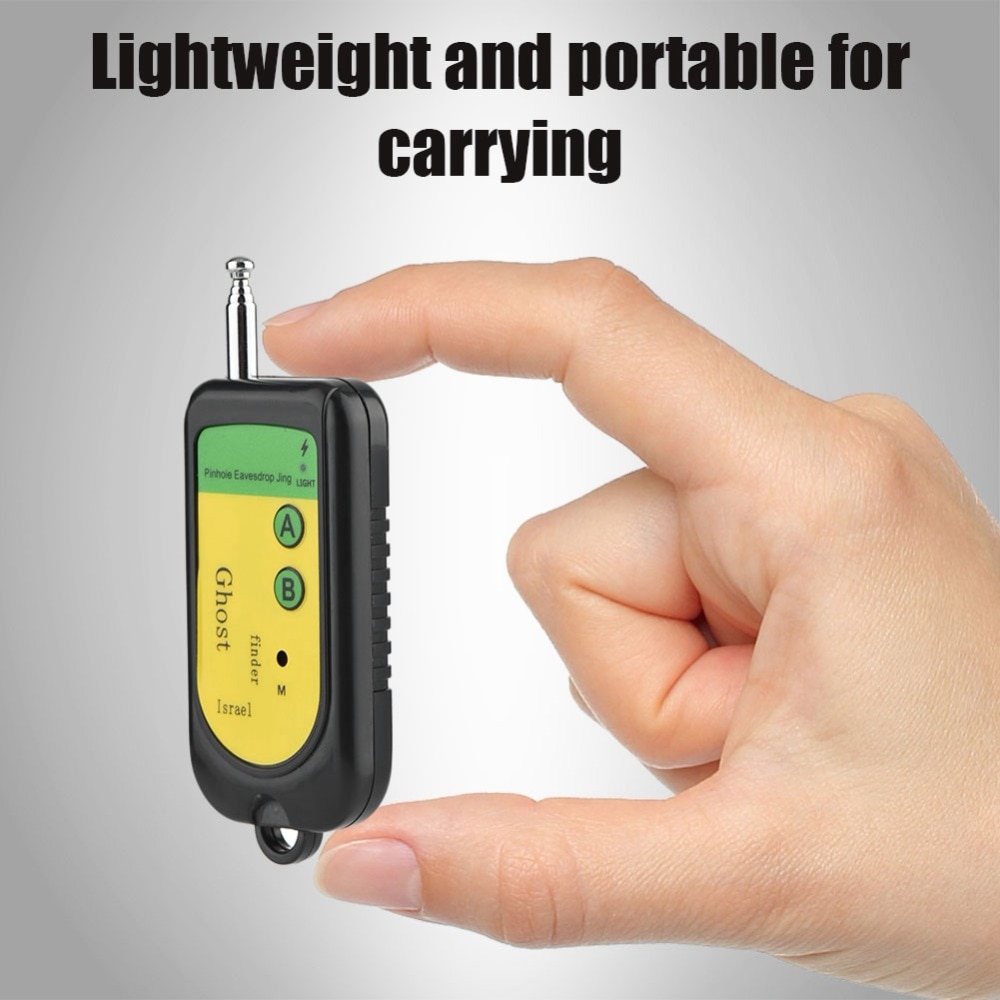 Signal fejl rf detektor kamera gsm trådløs enhed detektion hunde 100 ~ 2400 mhz 1.5v sort mobiltelefon signal detektion maskine