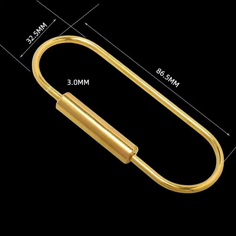 Brass Keychain Minimalist Thread Buckle Screw Key Ring Retro Copper Car Key Ring: Chocolate