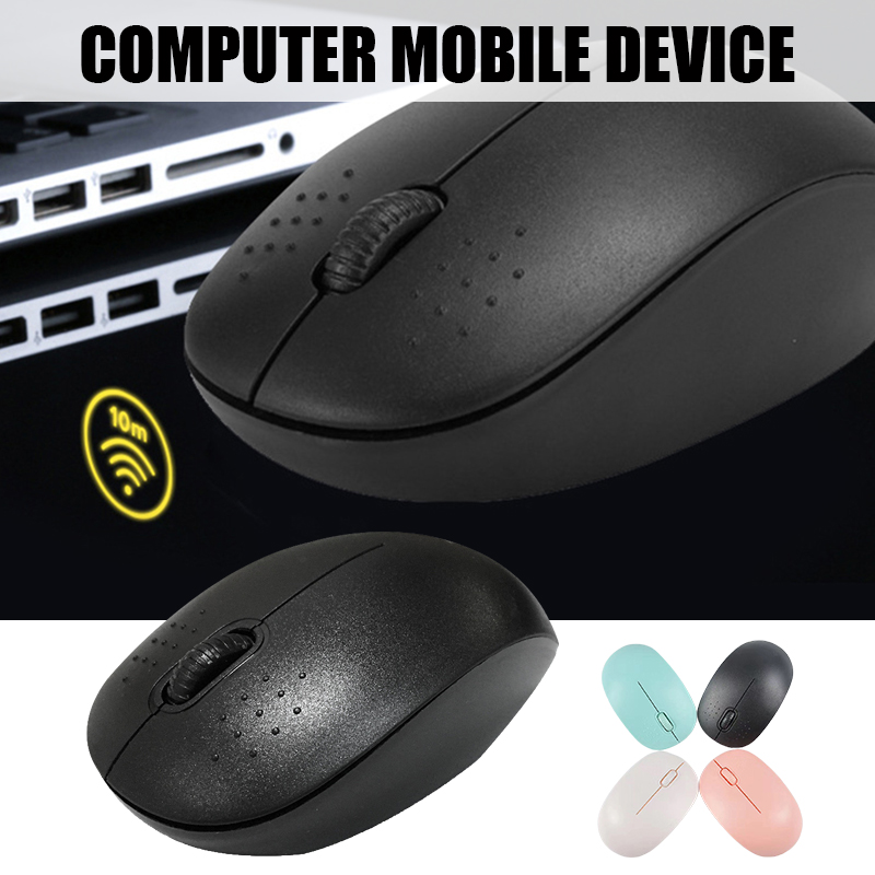 Mini Wireless Notebook Mouse Macaron Color Mouse Anti-slip Texture Roller Within 10m Connectable Ergonomic Mouse QJY99