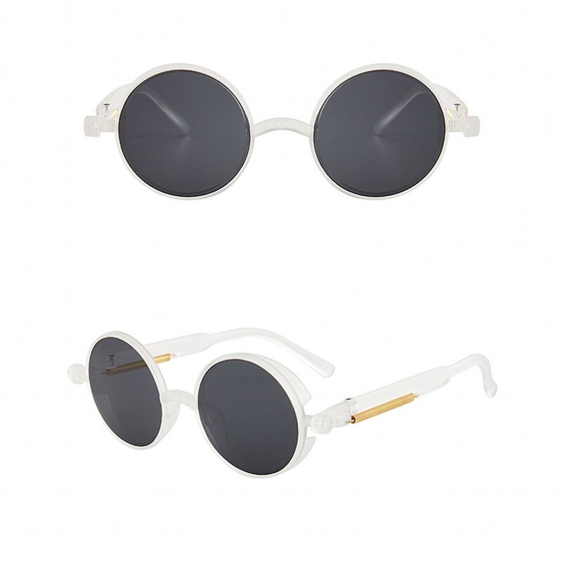 Gafas de sol de para Estilo Steampunk, lentes de sol con montura redonda Retro, clásicas, de colores, estilo gótico Punk, Unisex: 06
