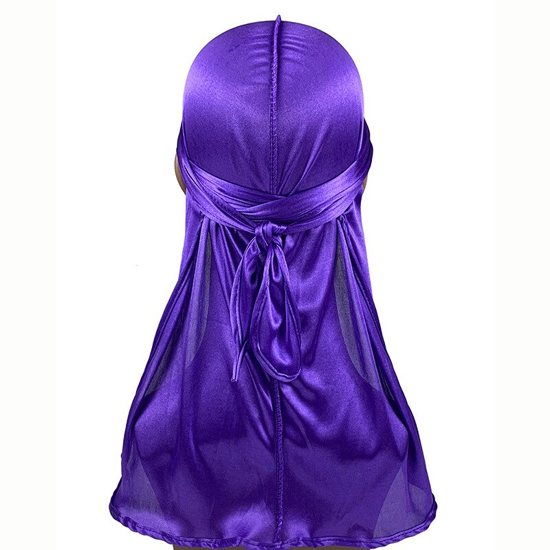 Bonnet de nuit en Satin Invisible pour femmes, accessoire de en soie, Long, plat: Violet