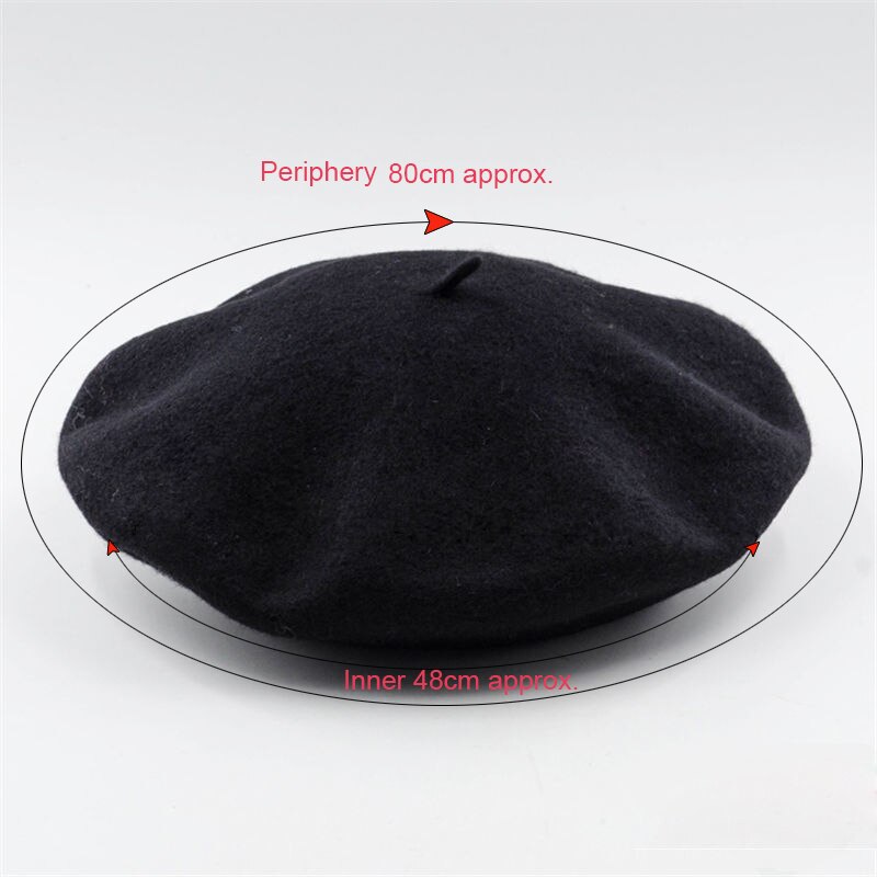 Women Girl Beret French Artist Warm Wool Winter Beanie Hat Cap Vintage Plain Beret Hats Solid Color Lady Winter Caps