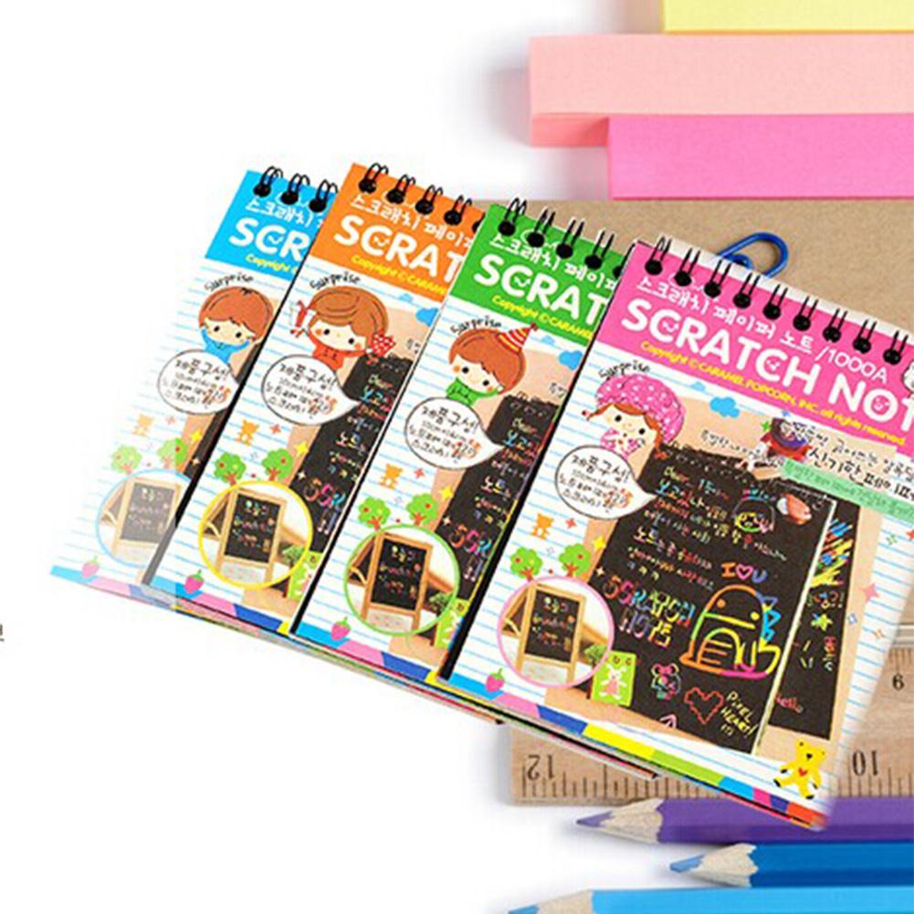 12 blatt magisches kratzpapier, bunte mal- und kritzelhefte, kratzkunst für kinder, zufällige farben