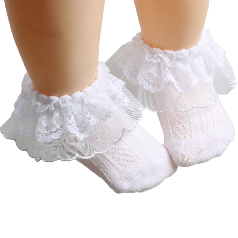 Flicka strumpor volang spets barn sommar tunna spets prinsesstrumpor spädbarn barn fritidsstrumpor: W / 0-12m