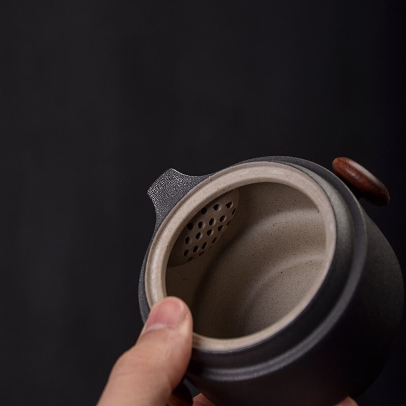 japanese style ceramic teapot gaiwan teacups handmade portable travel office tea set