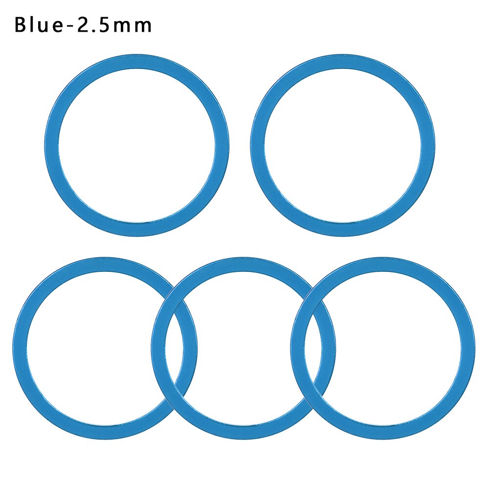 5PC 1~2.5mm Aluminium Alloy Bicycle Flywheel Hub Spacer MTB Bike Bottom Bracket Washer Bike Axle Washer Gasket Freewheel Gap: Blue 2.5mm