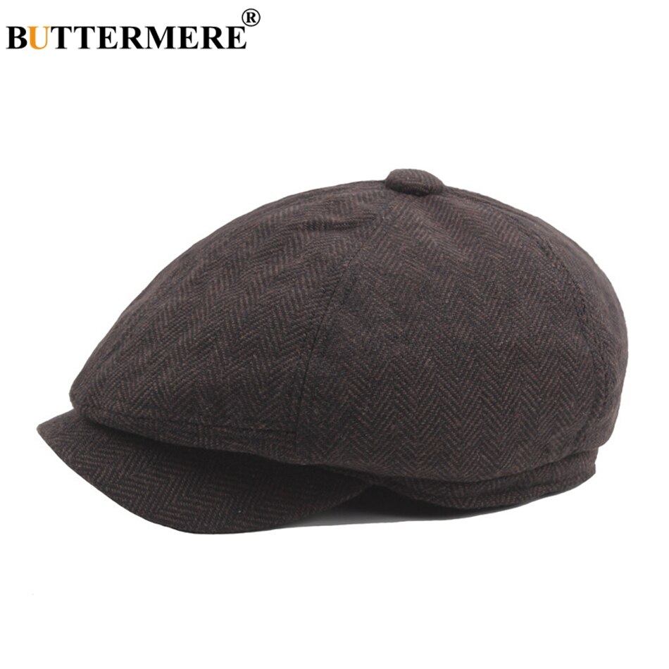 Buttermere krantenjongenspet gatsby, katoenen visgraatpet voor heren en dames, britse geruite baret, platte pet, verstelbare britse casual chauffeurspet