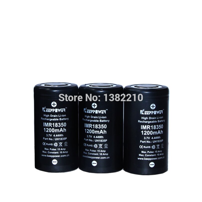 2 TEILE/LOS Original Keeppower 3,6 V 18350 1200 mAh Kontinuierliche 10A Puls 15A Li-Ion Akku