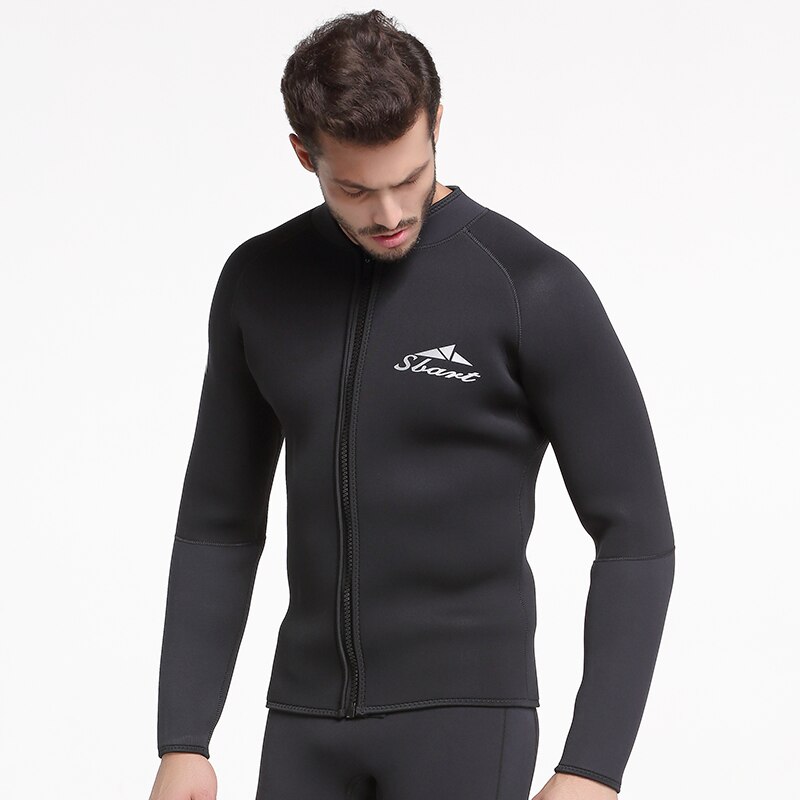 Mannen Wetsuit Jassen 3Mm Neopreen Lange Mouwen Jumpsuit Scuba Dive Nat Pak Top Winter Zwemmen Warm Surf Upstream