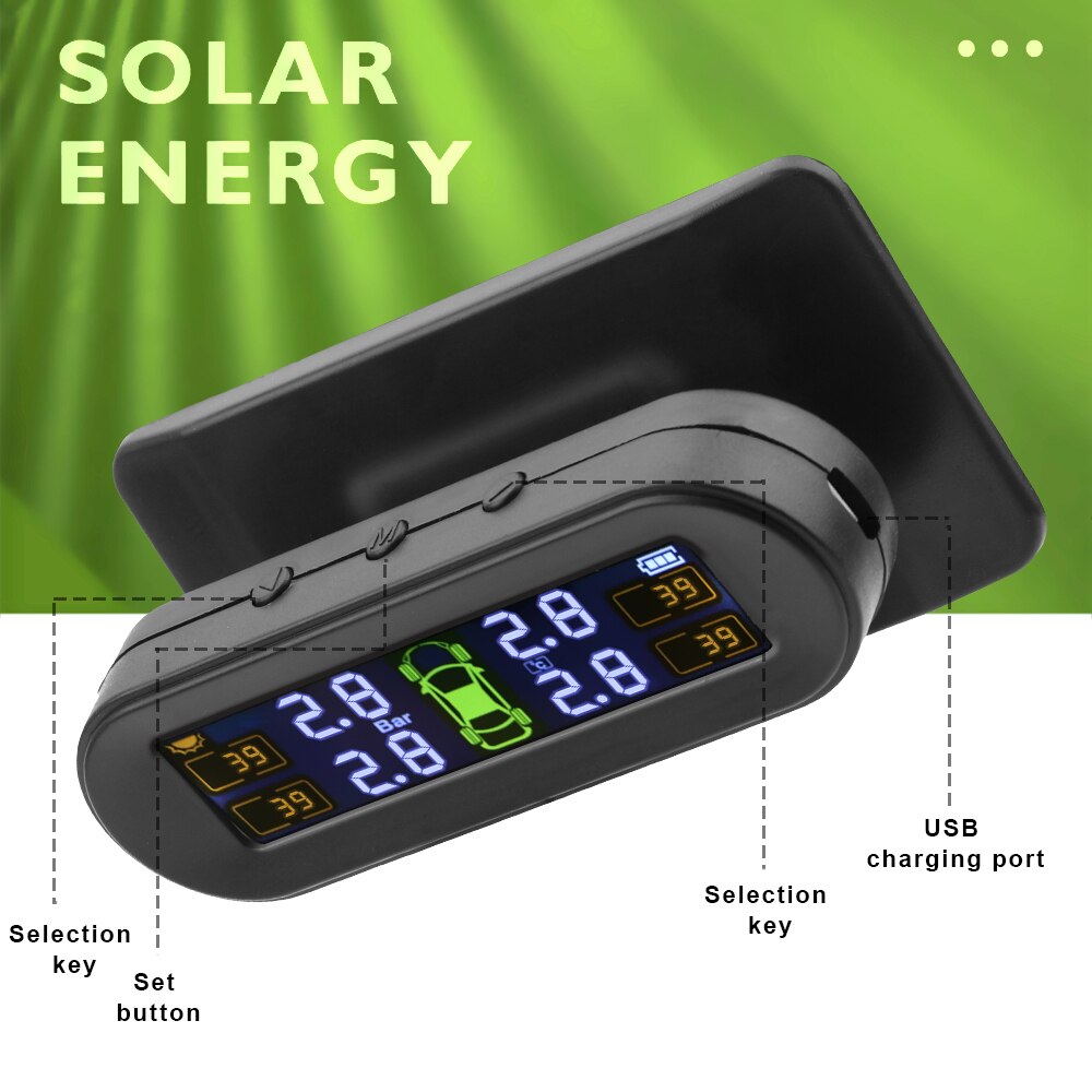 Moniteur d'alarme TPMS pour pression des pneus de voiture, système de sécurité automobile, alerte de température