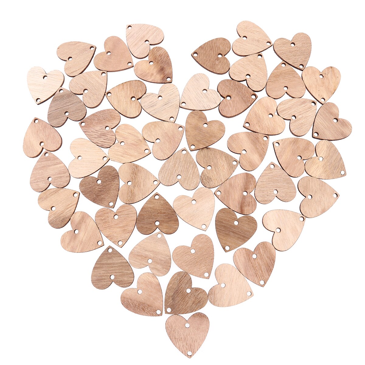 50PCS Calendar Accessories DIY Birthday Reminder Home Hanging Decor Iron Loops Heart Wooden Slices for Office Home: As Shown