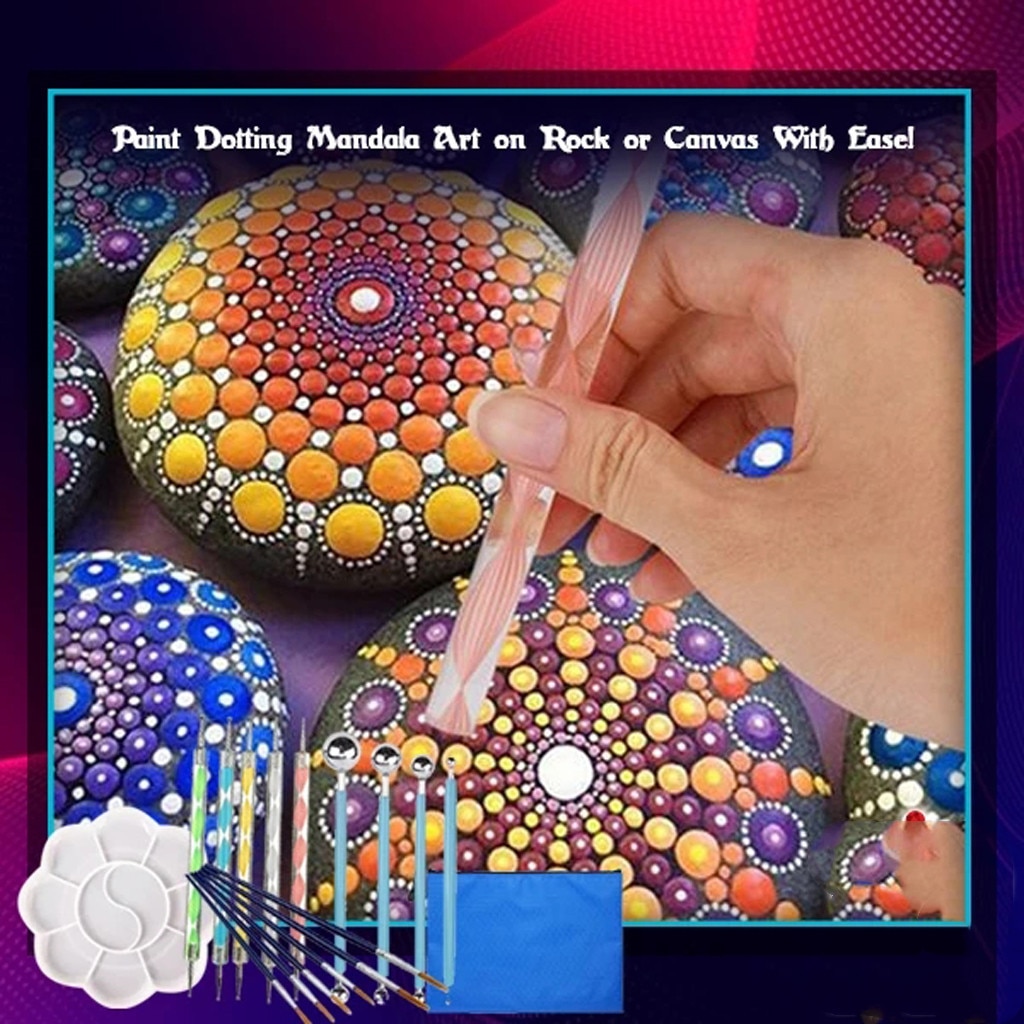Mandala Dotting Tools Set Pattern Stone Painting Kit Pen Brushes Stencil Drawing Art Painting Rocks Dot Kit ceramica pottery