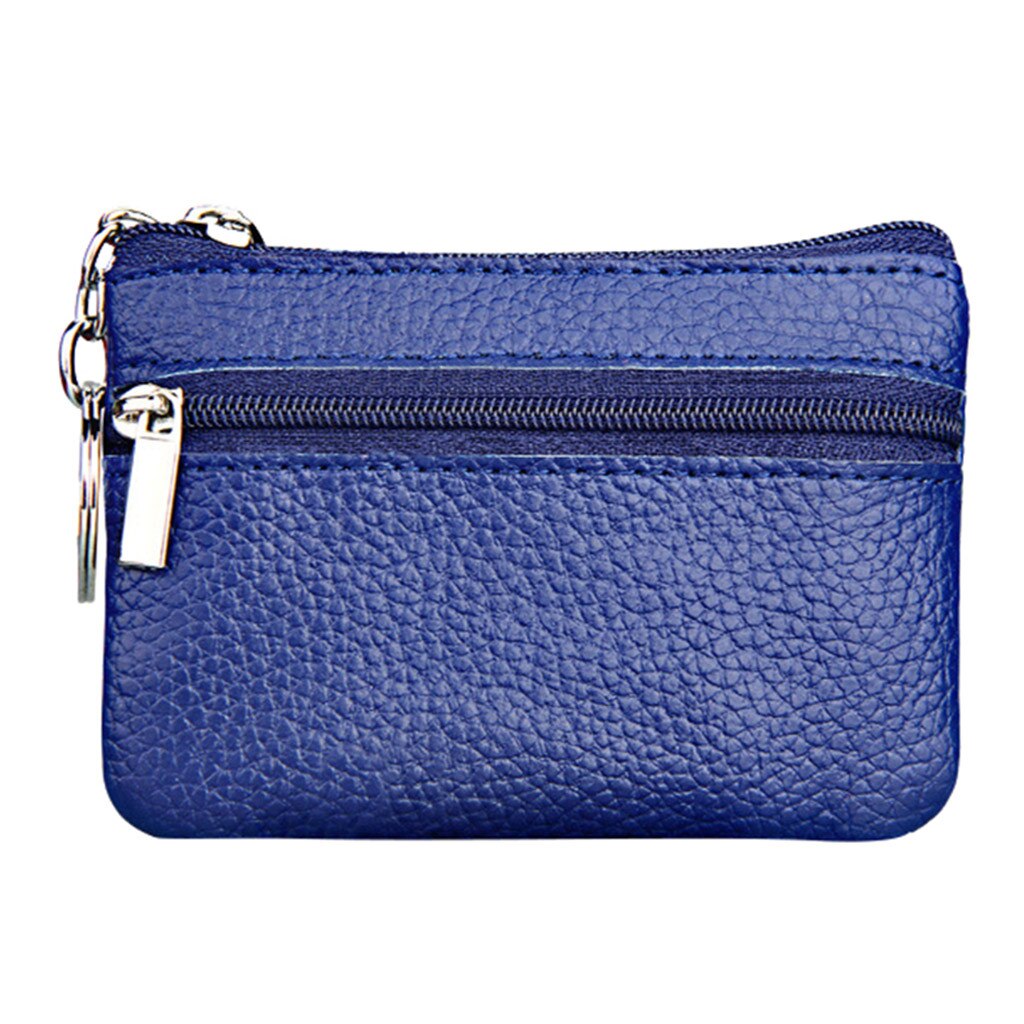 30# Crossbody Bags For Women Women's Mini Coin Purse Leather Zipper Pouch With Key Ring Small Wallet Schoudertas Dames: Blue 