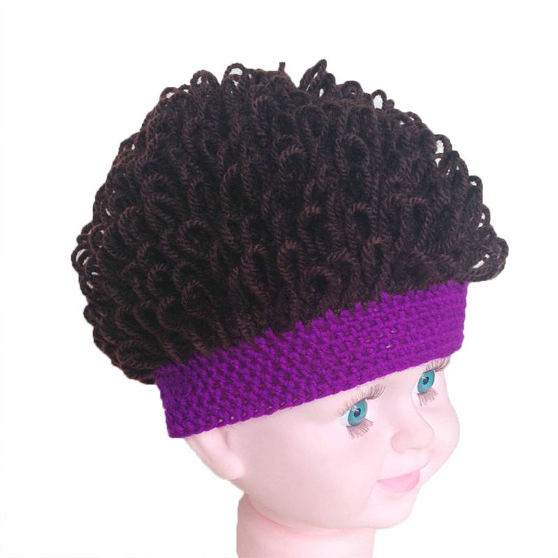 Novedad niños bebé niños pequeños peluca sombrero Cosplay apoyos de la foto de niño niña invierno peluca Afro de grandes para cabello rizado tapa 1-4T
