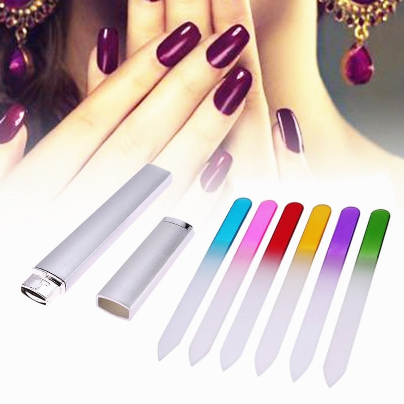 1PC Crystal Glass File Nail Art Files Manicure Nail Files Buffing Grit Sand Fing Nail Art Health Beauty Makeup Tools