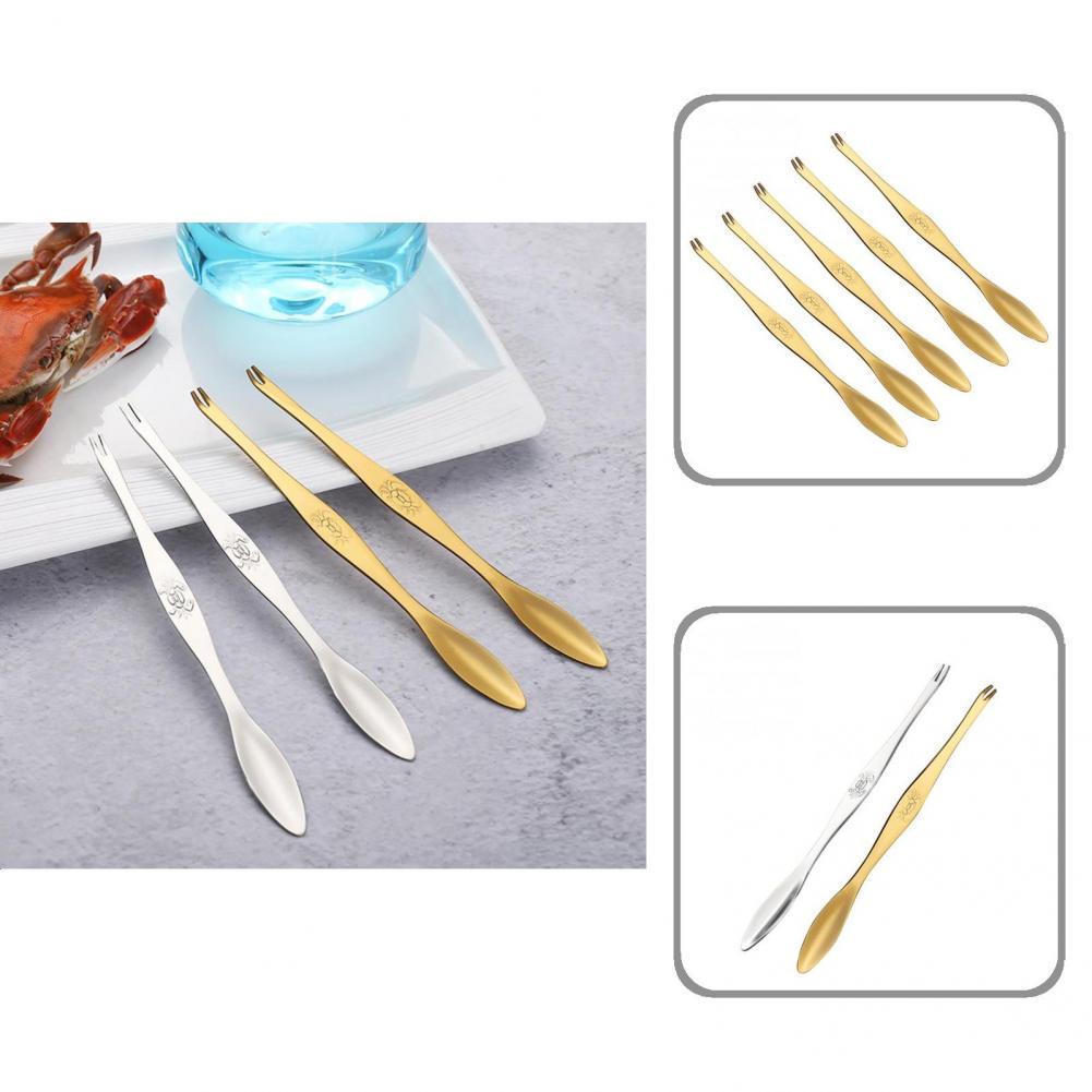 Seafood Pick Stainless Steel Seafood Meat Pick Anti-rust Practical Novel Durable 2 in 1 Crab Seafood Fork