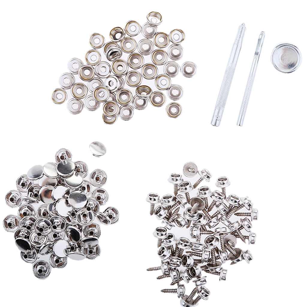 153 Pcs 15 Mm Snap Cover Button Socket Fastener Assortiment Kit