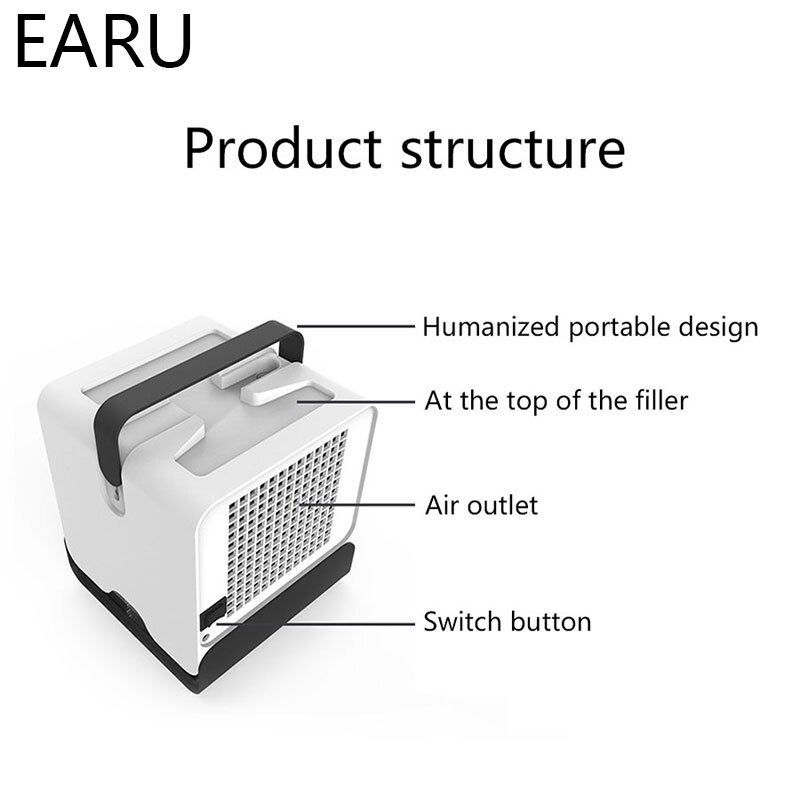 Convenient Air Cooler Fan Portable Digital Air Conditioner Humidifier Space Easy Cool Purifies Air Cooling Fan For Home Office