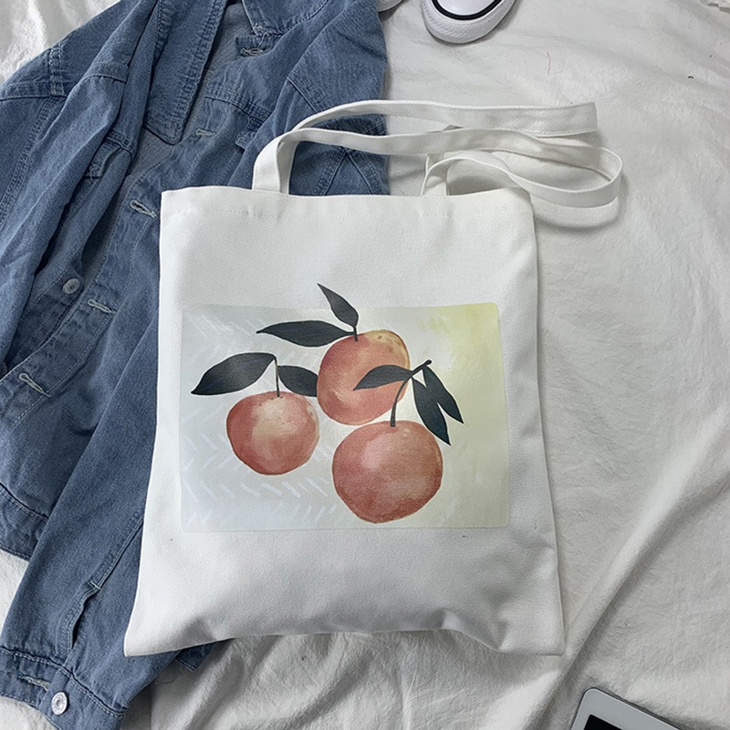 Bolsa de ombro feminina estudante laranja impressão lona zíper para viagens de telefone móvel novo
