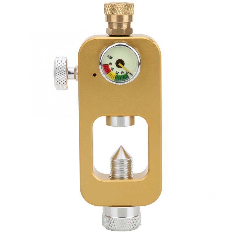 Dykkeradapter med trykmåler 8mm stik til ilttank undervands snorkellufttanke cylinder genopfyldningsadapter: Guld