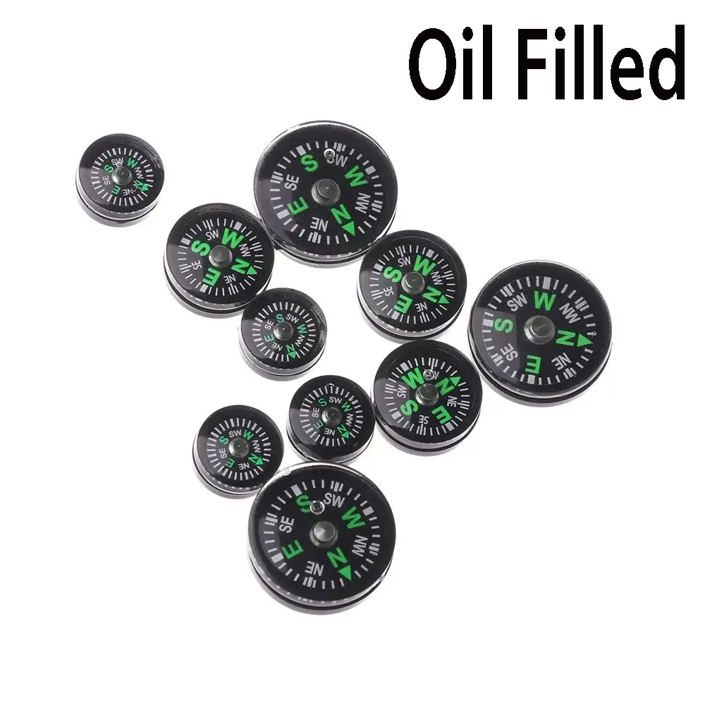 Oil Filled Mini Compass For Outdoor Handheld Accurate Compass Survival Compasses Button Practical Guider Adventure Tools