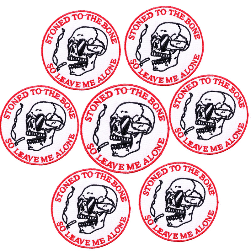 10 Stks/partijen Rock Stijl Borduurwerk Patch Punk Skull Patch Iron On Patches Voor Kleding Jassen Naaien Applique Letter Strijken Diy