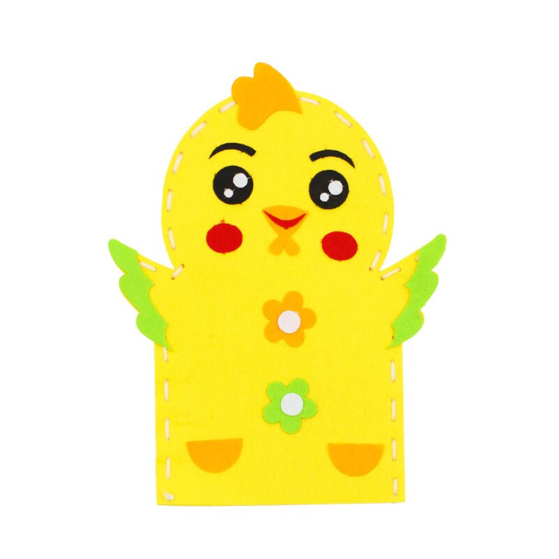 Saizhi 3D Crafts Handmade Kids Child DIY Activity Top Accessories Hand Puppet Non-Woven Cloth Animal DIY Sewing Toys: chicken