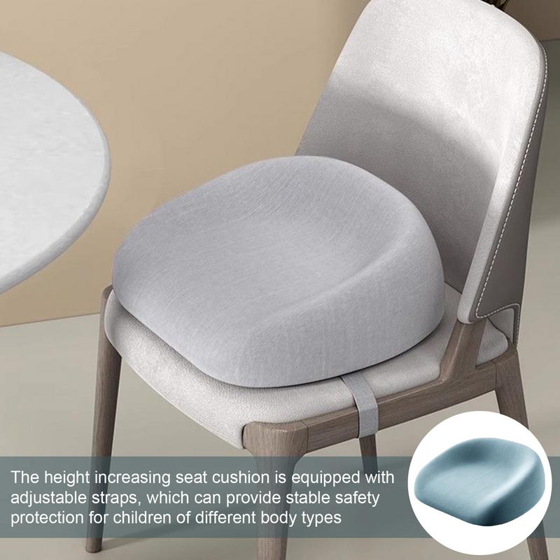 Coussin de siège rehausseur carré en coton pour bébé et enfant, tapis rehausseur pour chaises de salle à manger avec sangles