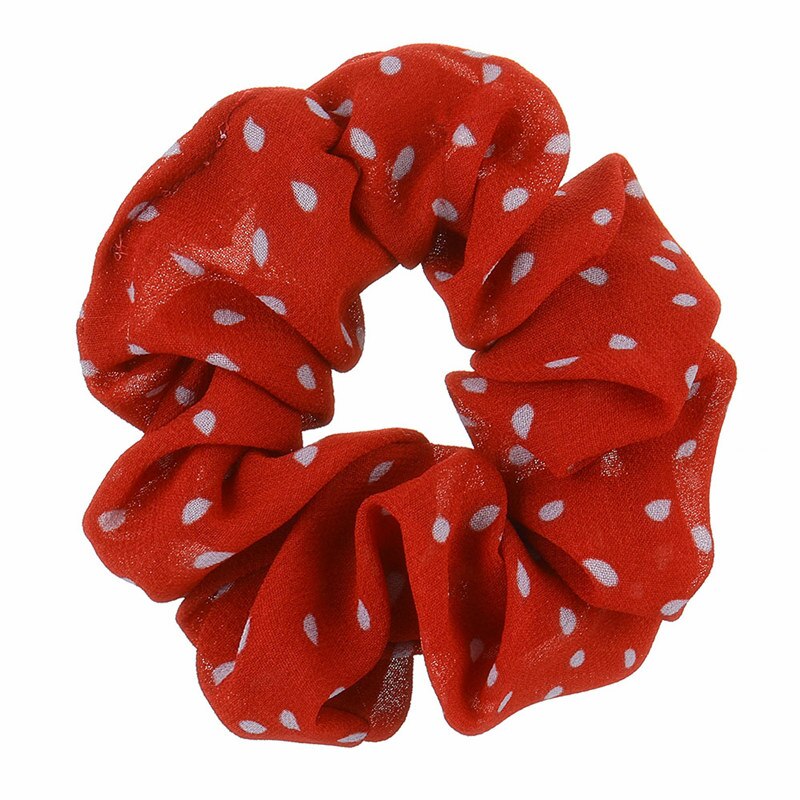 Chiffon Scrunchie Stretch Headbands Dot Plaid Headwear Women Girls Elastic Hair Rubber Bands Hair Ropes Hair Accessories: 1702B