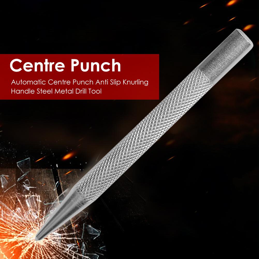 Super Strong Automatic Center Punch Anti Slip Knurling Handle Steel Spring Loaded Loaded Metal Drill Marking Center Punch Tool