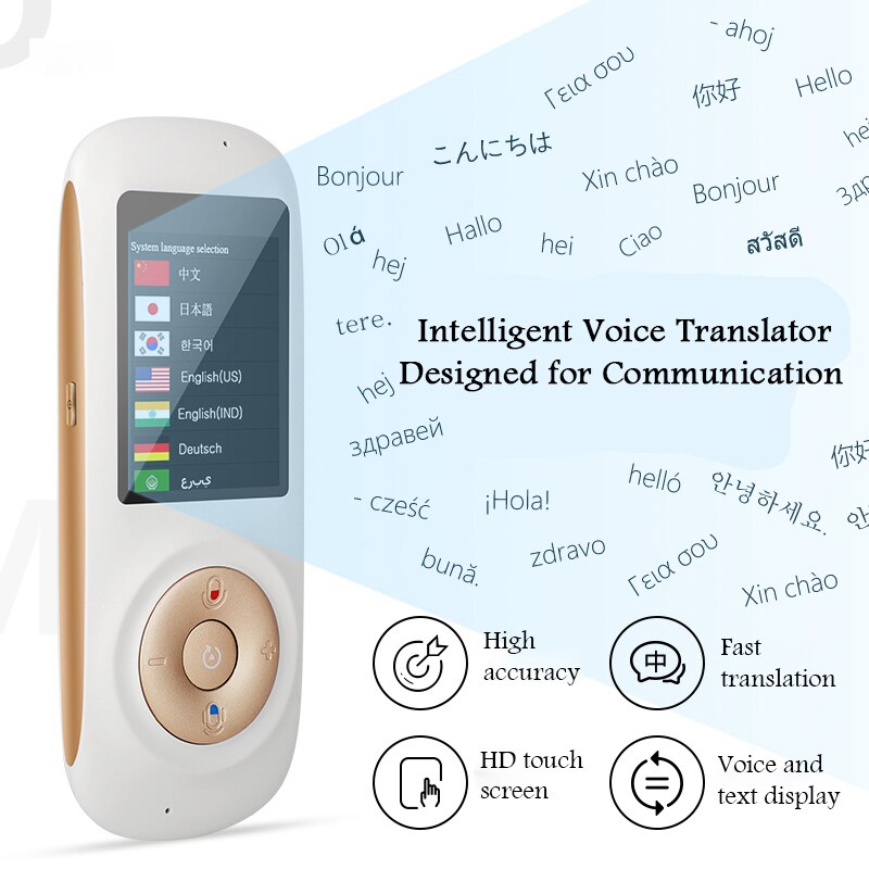 T2S traduttore vocale intelligente androide traduttore istantaneo multilingue Bluetooth WiFi registrazione intertraduzione/foto bidirezionale