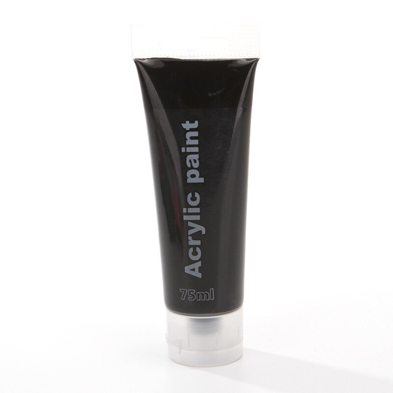 75ml Acrylic 12-color Art Wall Painting Hand-painted Monochrome Hose Art Painting Acrylic Paint: Black