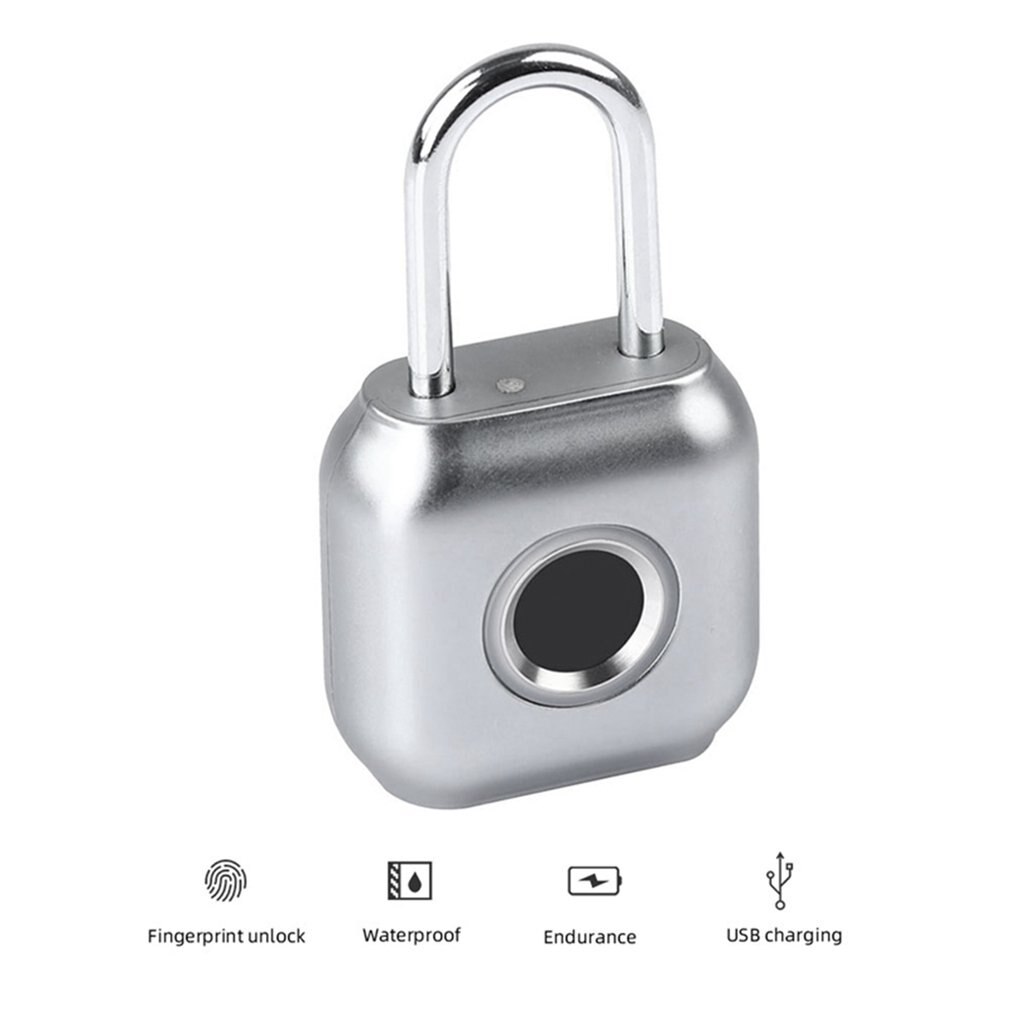 P6 Pure Vingerafdruk Unlock Smart Vingerafdruk Deurslot Veilig Hangslot Usb Opladen Waterdicht Keyless Anti-Diefstal Slot