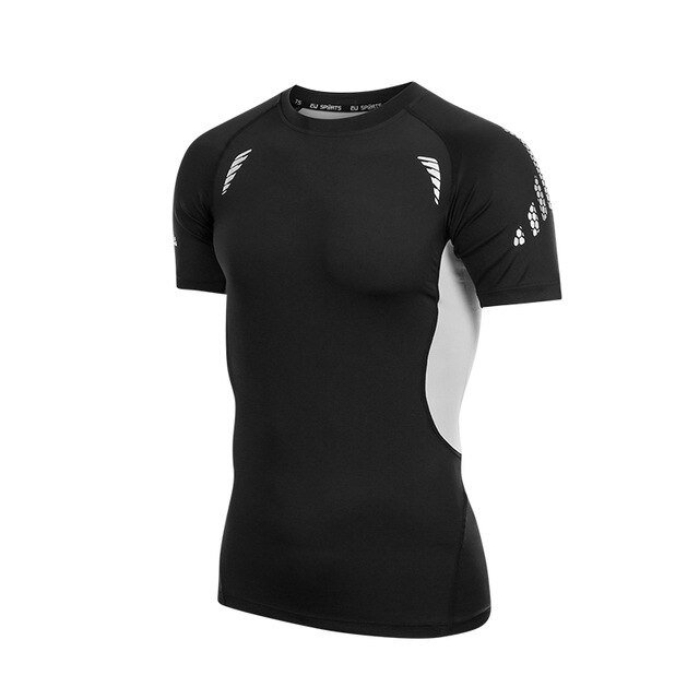 EURunning T-Shirts Men Breathable Quick Dry Fit Sport Training Exercise T Shirt Men Compression Tights Gym Shirts Sport Top Tees