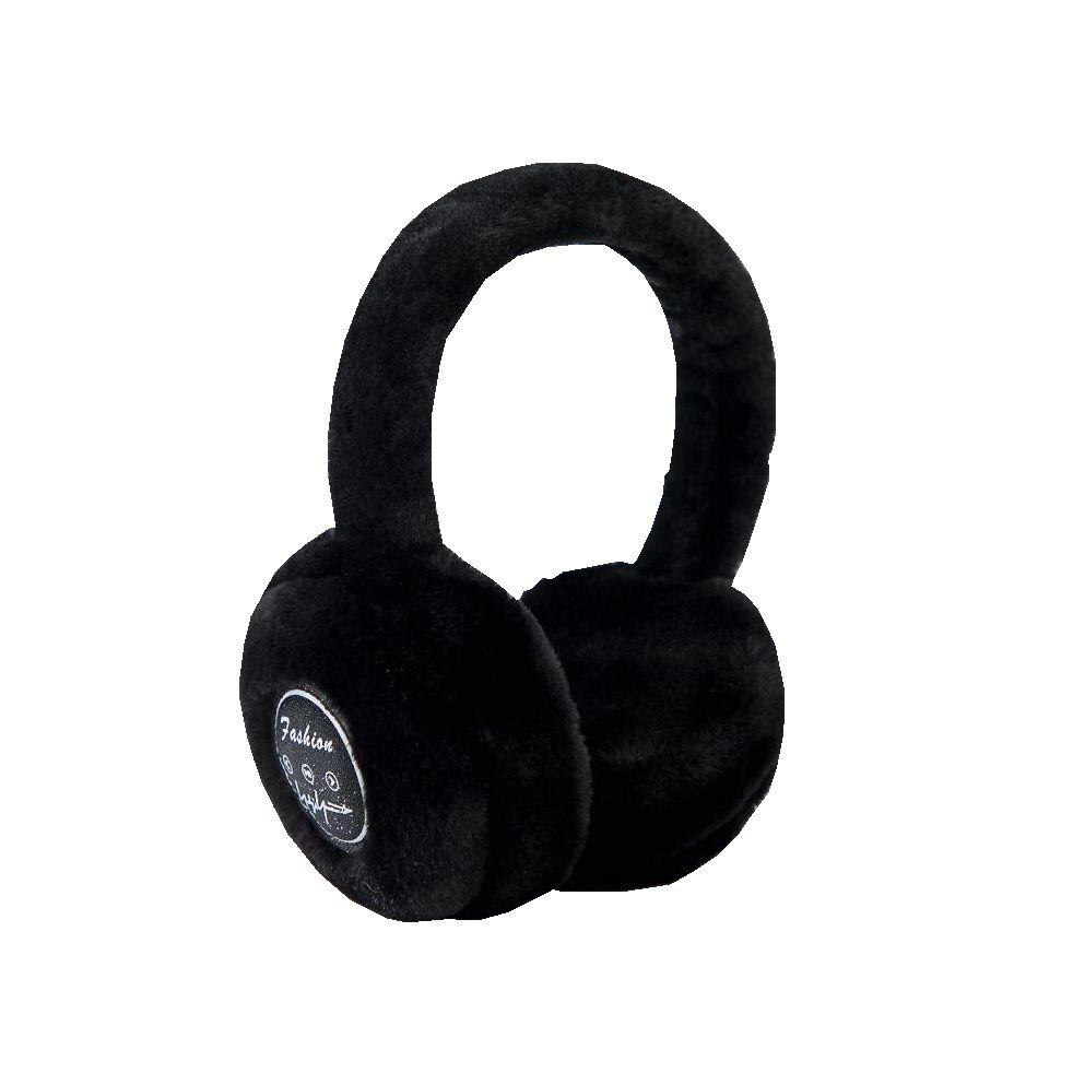 Winter Plush Warm Wireless Bluetooth Headset Ear Cover For Men Women Outdoor Sports Headphones Stylish Stereo Music Earphone: black