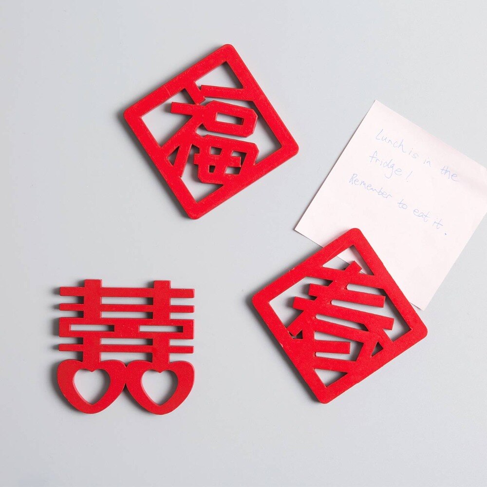Chinese stijl koelkaststickers magnetische stickers zegen xi fu chun woord bruiloft feest jaar muurdecoratie