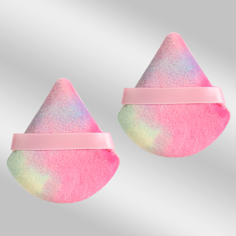 2 件 Triangle Powder Puff Face Makeup Sponge Soft Velvet Cosmetic Puff Blender Beauty Foundation Sponge Make up Accessories: Rose Red