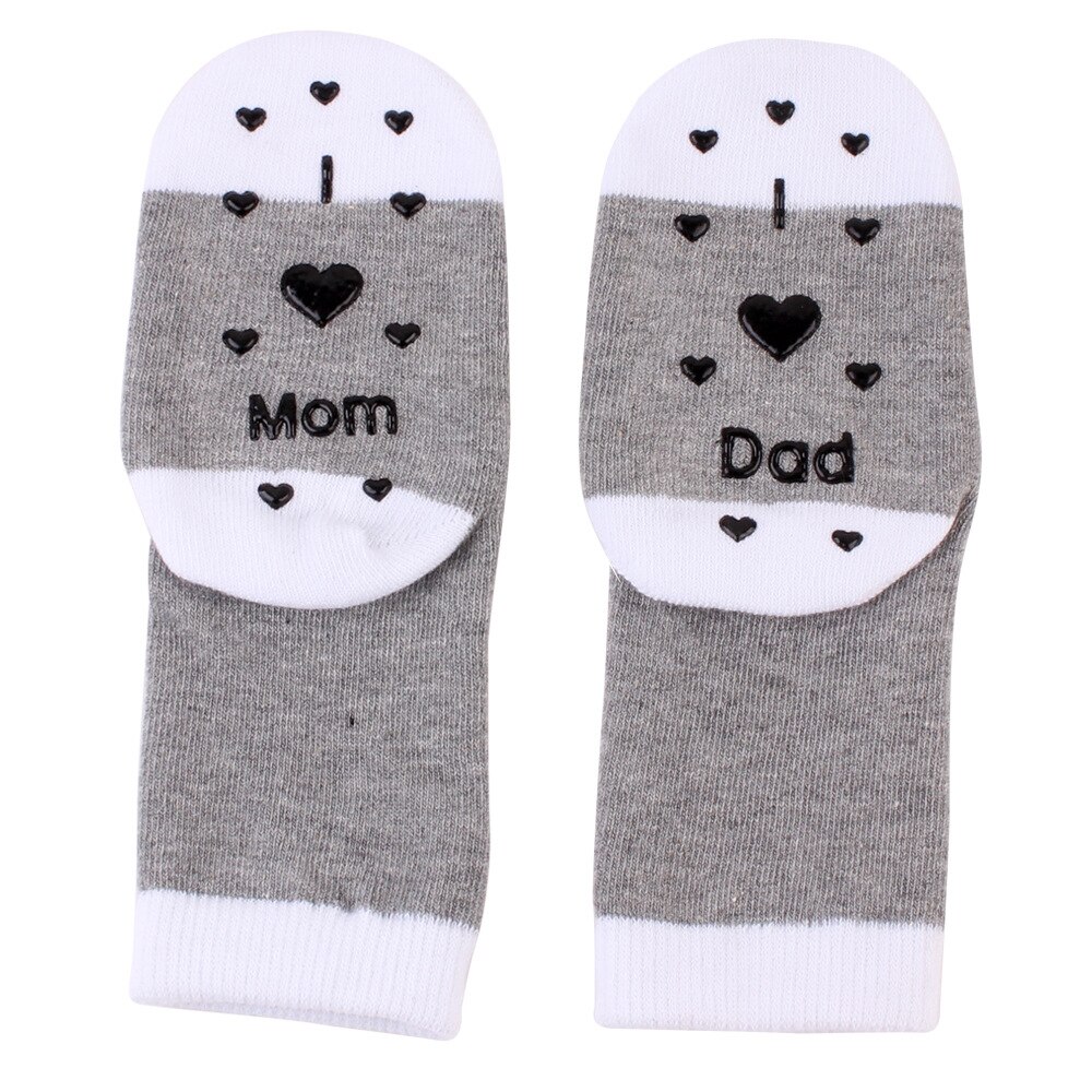 Baby Sokken Rubber Dot Bodem I Love Mom I Love Dad