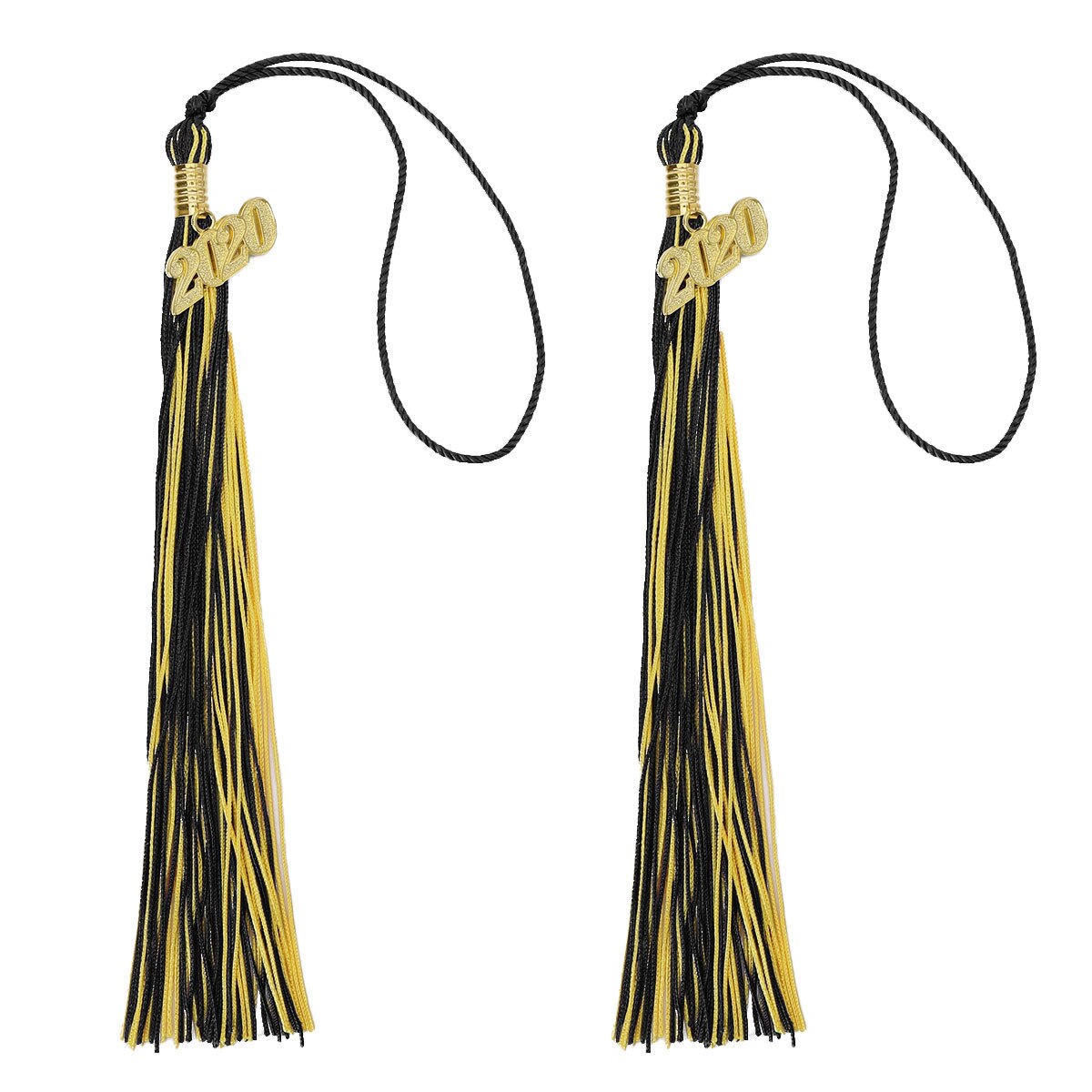 chapeau de Graduation gland avec ans breloques cérémonies accessoires unisexe pour l'école remise des diplômes cérémonie fournitures de fête: Gold Black