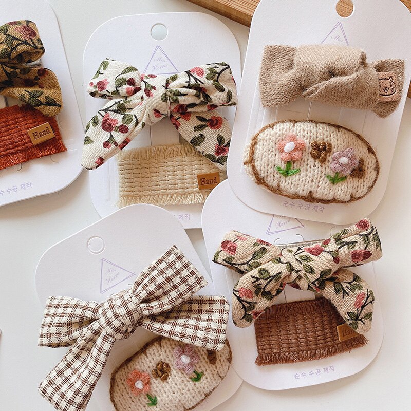 Handgemaakte Baby Meisje Haarspelden Kids Hoofddeksels Wollen Gehaakte Baby Haar Clips Baby Haar Accessoires Meisjes Haarspeld Kinderen