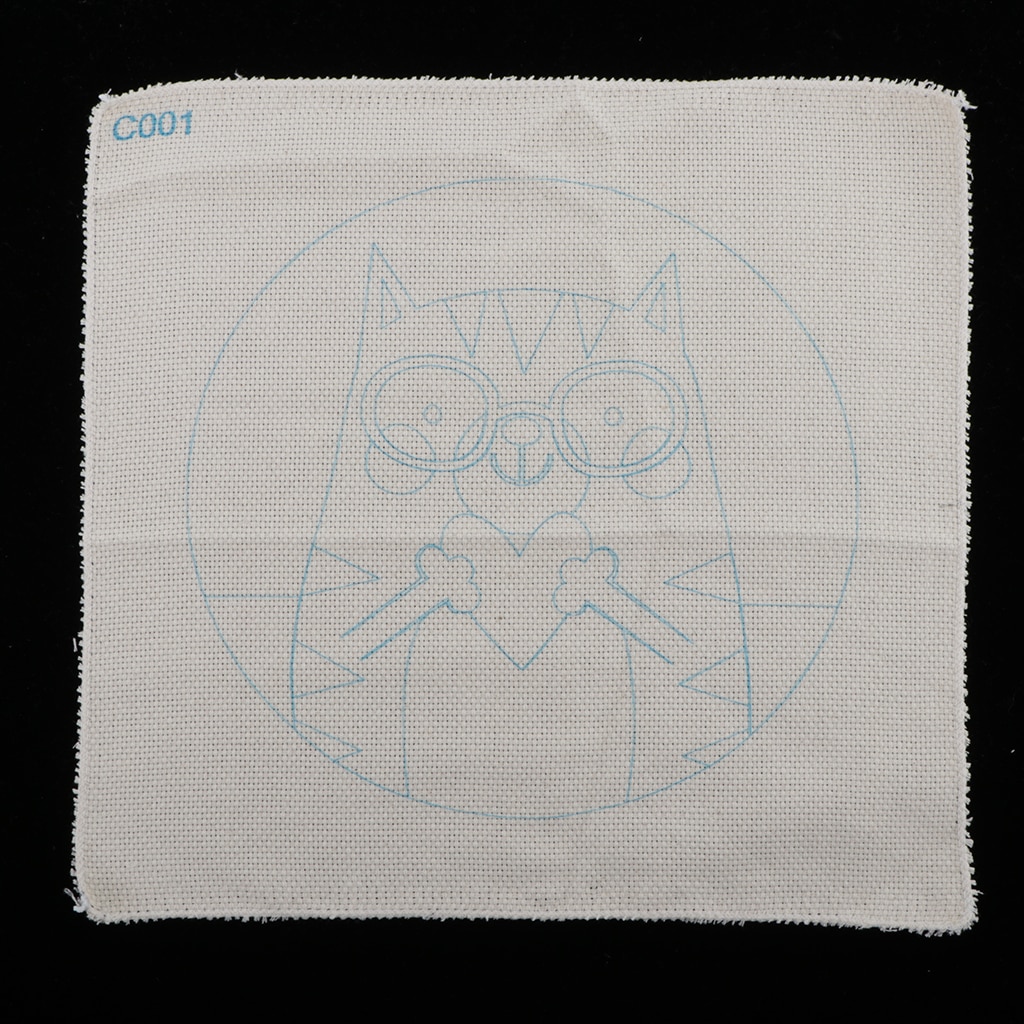 1 Juego de Kits de aguja de punzón con de Animal con punzón bordado aro DIY manualidades multicolores Kits de inicio hilo suave DIY costura
