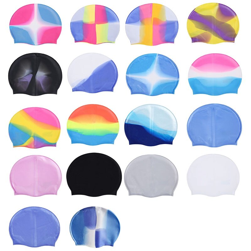 silicone swimming cap unisex waterproof swimming cap soft multicolor