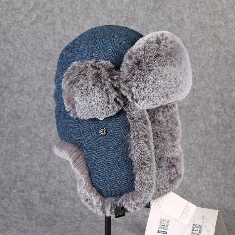 B-8501 męskie zimowe ciepłe czapki bombowiec dla dorosłych ochrona słuchu futrzane czapki wiatroszczelna czapka regulowana rosja Ushanka czapki