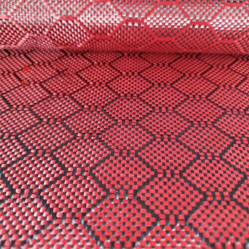 Tela de fibra de carbono 3K 240gsm, tejido Jacquard Hexagonal, 50cm de ancho: Red