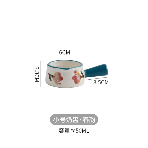 Modern ceramic small milk jug mini milk cup with handle milk jug coffee cup home breakfast salad oatmeal bowls cute tableware: small-2