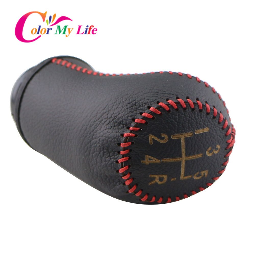 Color My Life Leather 5 6 Speed Car Gear Head Collars for Renault Clio MK3 III Megane MK2 Scenic MK2 Kangoo MT Shift Knob Cover