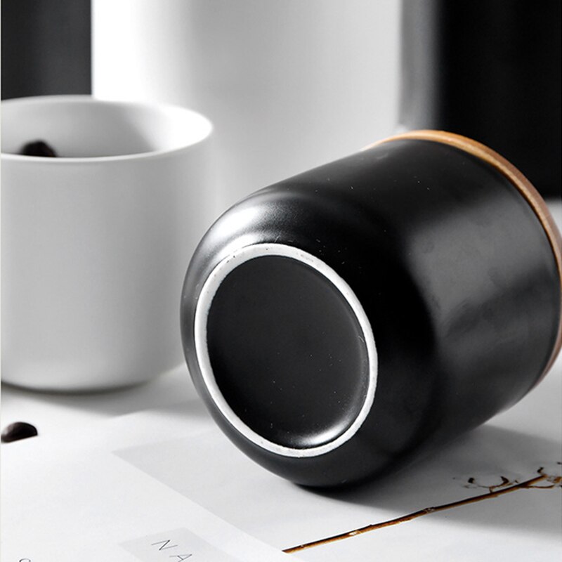 Recipientes de almacenamiento de utensilios de cerámica, recipiente de café Crock con tapa para alimentos secos, cocina LKS99